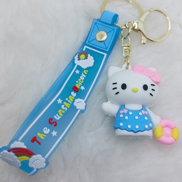 2/$25 Hello Kitty keychai wrist strap lanyard with "The sunshine Unicorn" - Picture 1 of 6